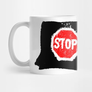 Dark and Gritty STOP sign Mug